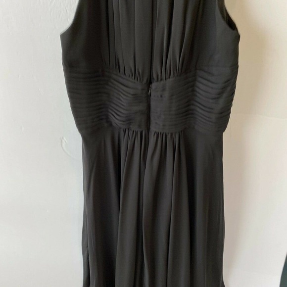 Eliza J Dress Women’s 6 Embellished Tiered Chiffon Halter Gown Black Rhinestones - Picture 9 of 12